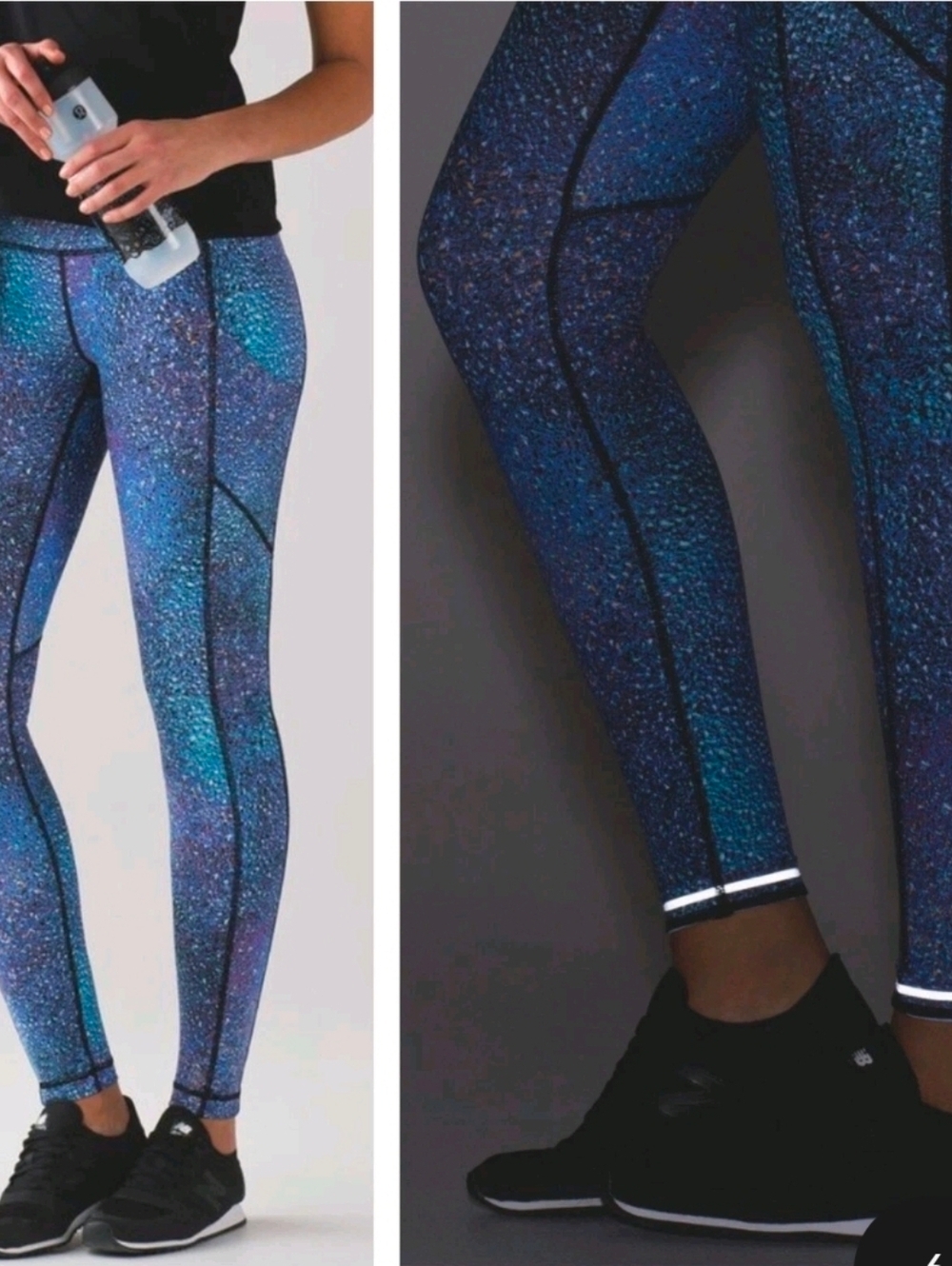 Lululemon Speed Tight V Leggings Strive Multi Blue “Mermaid” Print Sz 4 Rare
